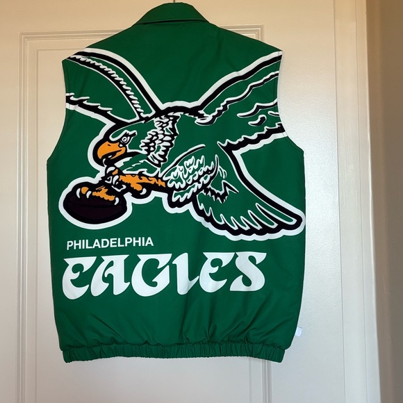 Chalk Line Philadelphia Eagles Kelly Green Big Logo Puffer Vest Size S - Picture 3 of 5